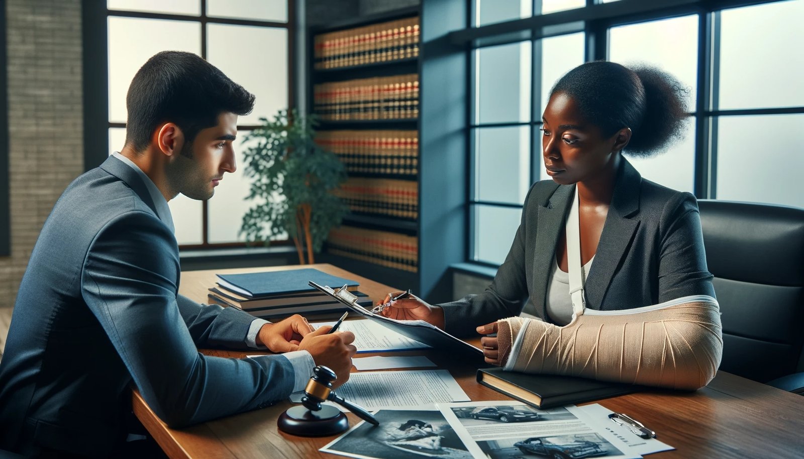 Services dalle-2024-01-04-220134-a-realistic-photo-illustrating-the-topic-unlocking-compensation-a-guide-to-seeking-injury-claims-after-a-car-accident-the-scene-is-set-in-a-law-fi